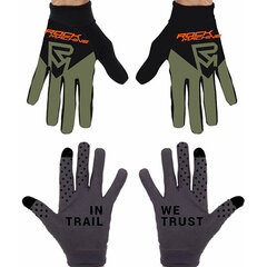 Вело перчатки Rock Machine Race FF, черные/зеленые/оранжевые, XXL цена и информация | Одежда для велосипедистов | 220.lv