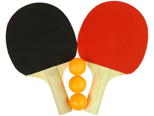 Koka galda tenisa raketes ar 3 bumbiņām cena un informācija | Spēles brīvā dabā | 220.lv