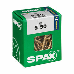 Skrūvju kaste SPAX Yellox Koks Plakana galva 75 Daudzums (5 x 50 mm) cena un informācija | Rokas instrumenti | 220.lv