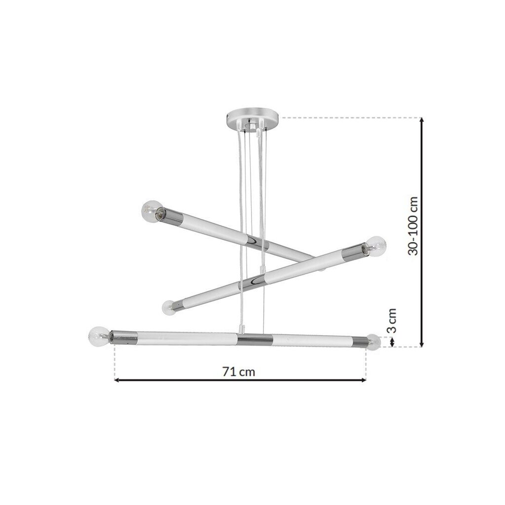 Piekaramā lampa Milagro BASTONE WHITE / CHROME 6xE14 cena un informācija | Lustras | 220.lv