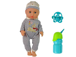 Интерактивная кукла-младенец с аксессуарами, серая пижама цена и информация | Игрушки для девочек | 220.lv