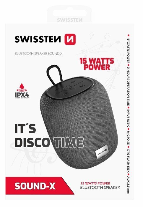 Swissten SOUND-X Bluetooth Portatīvs Bezvadu Skaļrunis USB / Micro SD / 15W / AUX цена и информация | Skaļruņi | 220.lv