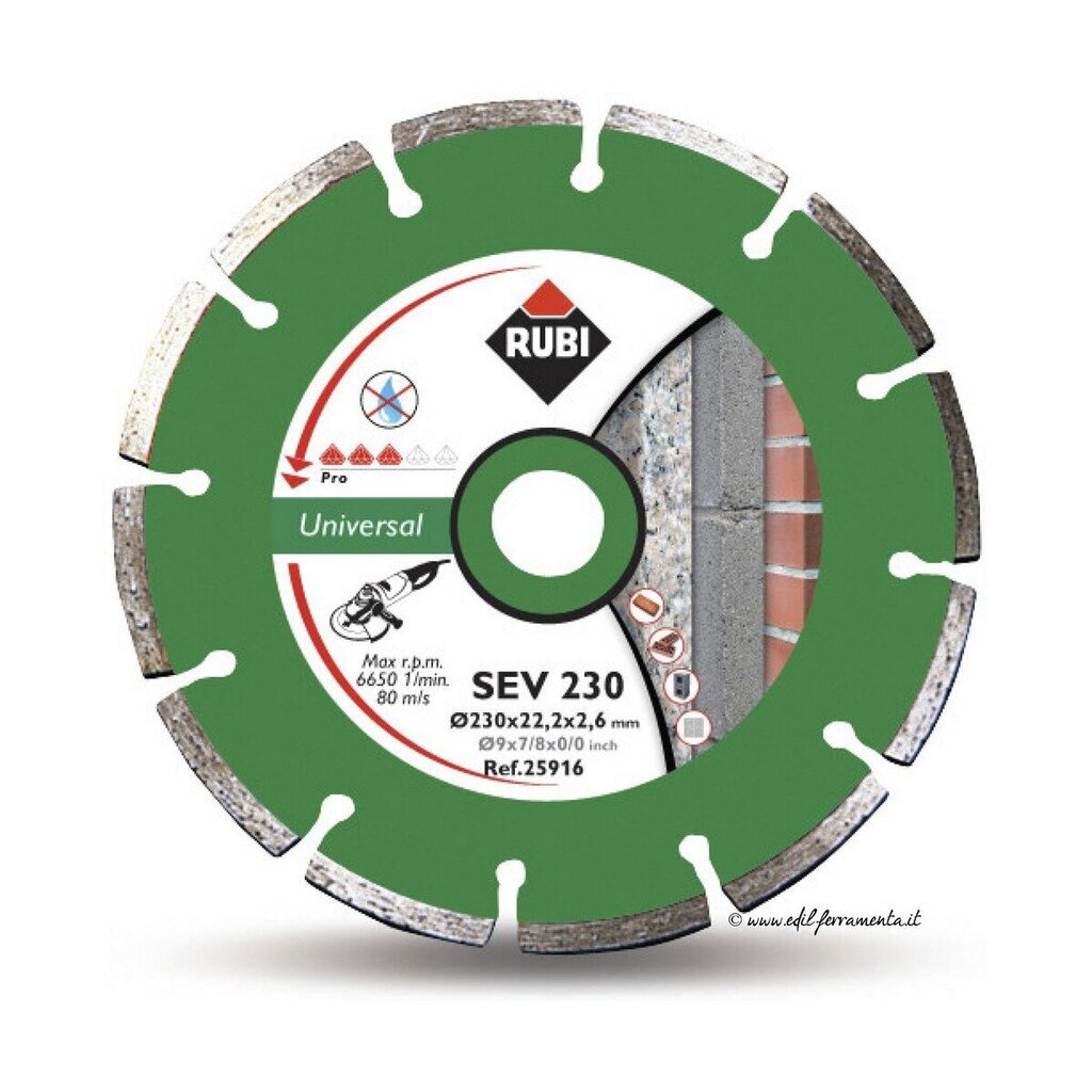 Griešanas disks RUBI pro 25916 Ø 230 MM cena un informācija | Rokas instrumenti | 220.lv