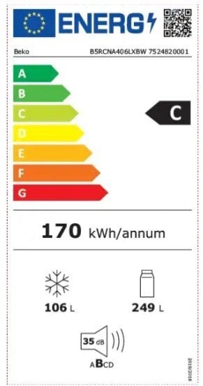 BEKO B5RCNA406LXBW цена и информация | Ledusskapji | 220.lv