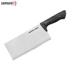 Кухонный топорик Samura Arny Asian 8,2'' / 209 мм AUS-8 черная рукоятка из термопластичного эластомера HRC 59 цена и информация | Ножи и аксессуары для них | 220.lv