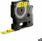 Dymo Laminēta lente iekārtu marķēšanai Dymo D1 45018 LabelManager™ Dzeltens 12 mm Melns (5 gb.) cena un informācija | Piederumi printerim | 220.lv