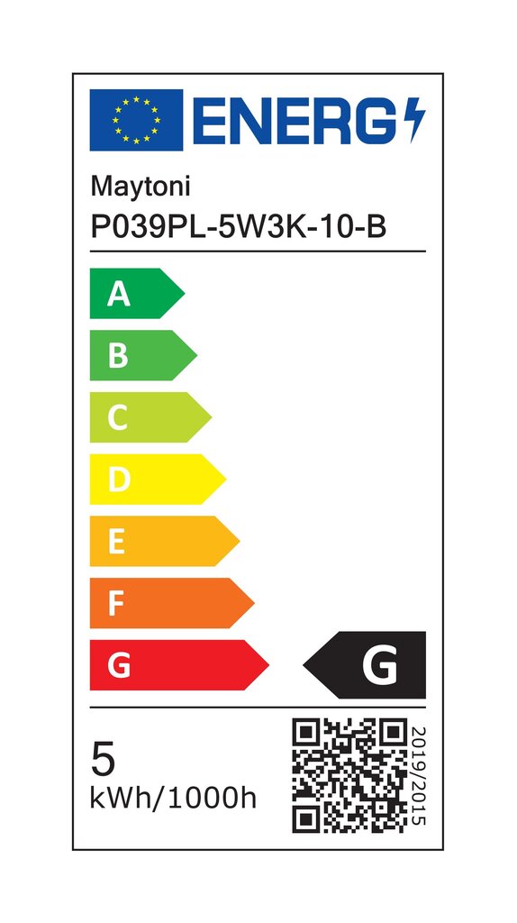 Maytoni tehniskā piekaramā lampa Luna P039PL-5W3K-10-B Melnā un baltā krāsā cena un informācija | Piekaramās lampas | 220.lv