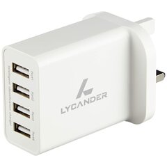 Strāvas Kontaktdakša Lycander LPS4UK Angļu USB (Atjaunots A+) cena un informācija | Akumulatoru lādētāji | 220.lv