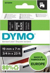 Ламинированная лента для фломастеров Dymo D1 45811 LabelManager™ Чёрный Белый 19 mm (5 штук) цена и информация | Аксессуары для принтера | 220.lv