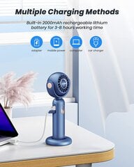 Pārnēsājams ventilators, uzlādējams, zils цена и информация | Вентиляторы | 220.lv