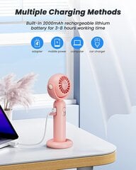 Pārnēsājams ventilators, uzlādējams, rozā цена и информация | Вентиляторы | 220.lv