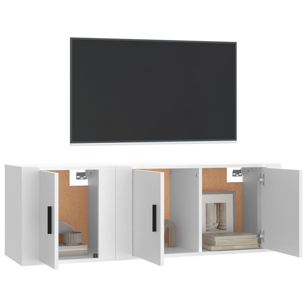 vidaXL 2-daļīgs TV skapīšu komplekts, inženierijas koks, balts cena un informācija | TV galdiņi | 220.lv