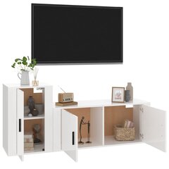 vidaXL 2-daļīgs TV skapīšu komplekts, inženierijas koks, spīdīgi balts cena un informācija | TV galdiņi | 220.lv