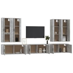 vidaXL 7-daļīgs TV skapīšu komplekts, betona pelēks, inženierijas koks cena un informācija | TV galdiņi | 220.lv