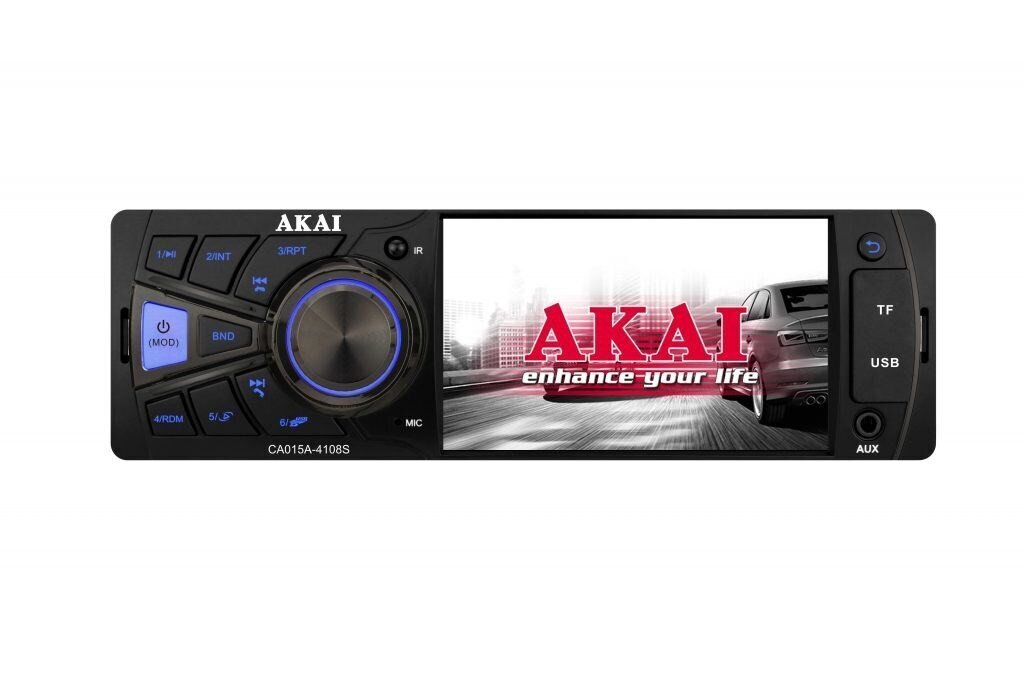 Akai CA015A-4108S auto multivides uztvērējs Melns 100 W Bluetooth цена и информация | Auto magnetolas, multimedija | 220.lv