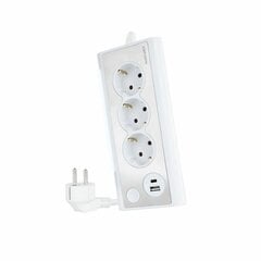 Schuko 3 virzienu daudzligzdu adapteris NANOCABLE 10.37.0013-W USB x 2 cena un informācija | Pagarinātāji | 220.lv