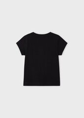 MAYORAL футболка для девочки черная с короткими рукавами 174/57 цена и информация | Рубашки для девочек | 220.lv