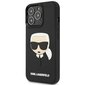 Telefona vāciņš Karl Lagerfeld KLHCP14XKH3DBK iPhone 14 Pro Max 6,7" Melns, 3D Rubber Karl`s Head cena un informācija | Telefonu vāciņi, maciņi | 220.lv