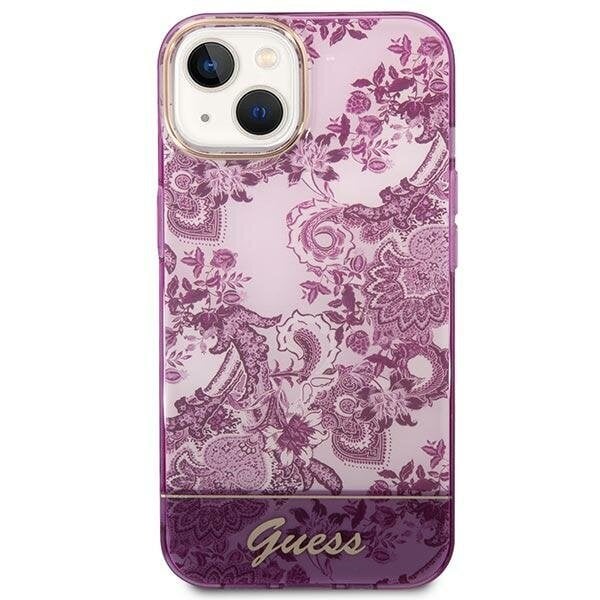 Guess GUHCP14SHGPLHF iPhone 14 6,1" fuksja|fuschia hardcase Porcelain Collection cena un informācija | Telefonu vāciņi, maciņi | 220.lv