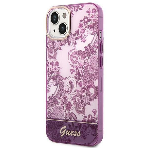 Guess GUHCP14SHGPLHF iPhone 14 6,1" fuksja|fuschia hardcase Porcelain Collection cena un informācija | Telefonu vāciņi, maciņi | 220.lv