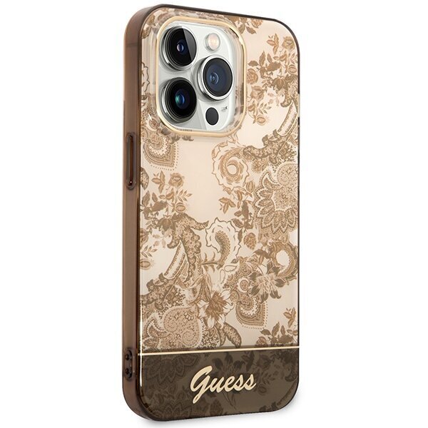 Guess GUHCP14XHGPLHC iPhone 14 Pro Max 6,7" ochre hardcase Porcelain Collection цена и информация | Telefonu vāciņi, maciņi | 220.lv