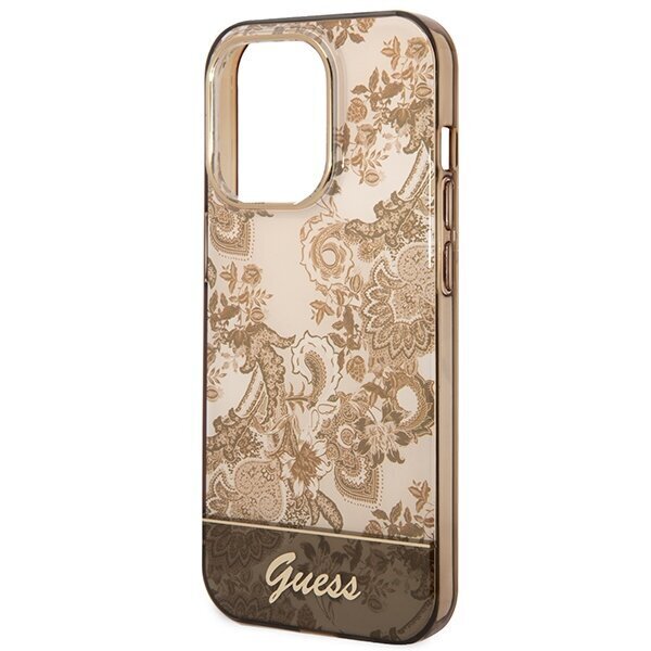 Guess GUHCP14XHGPLHC iPhone 14 Pro Max 6,7" ochre hardcase Porcelain Collection цена и информация | Telefonu vāciņi, maciņi | 220.lv