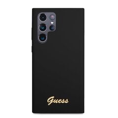 Guess Liquid Silicone Metal Logo Case for Samsung Galaxy S23 Ultra Black цена и информация | Чехлы для телефонов | 220.lv