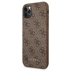 Guess GUHCN65G4GFBR iPhone 11 Pro Max 6,5" brązowy|brown hard case 4G Metal Gold Logo cena un informācija | Telefonu vāciņi, maciņi | 220.lv