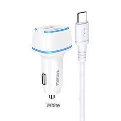 KAKU Car Charger KSC-528 Shengyu - 2xUSB - 2,8A with USB to Type C white цена и информация | Зарядные устройства для телефонов | 220.lv