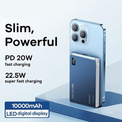 REMAX Kinyin sērijas PD20W+QC22.5W ātras uzlādes ārējais akumulators - Powerbank 10000mAh RPP-178, zils cena un informācija | Remax Mobilie telefoni un aksesuāri | 220.lv