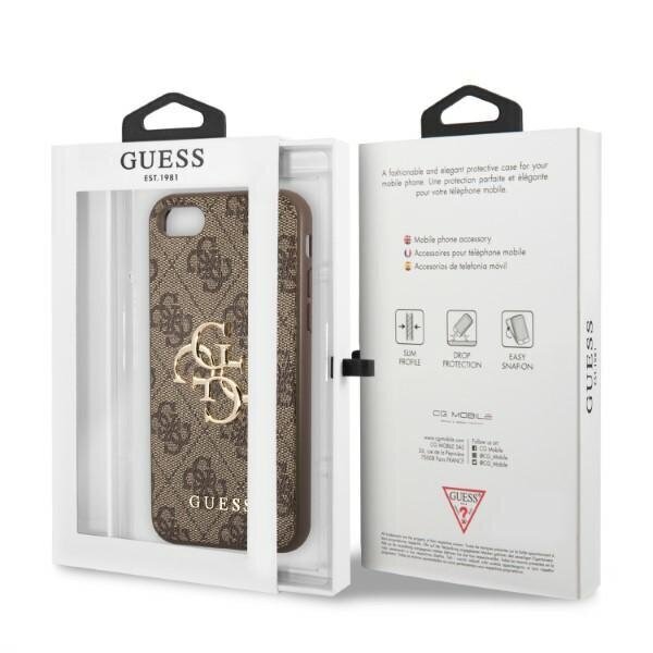 Guess GUHCI84GMGBR iPhone 7|8|SE 2020 | SE 2022 brązowy|brown hardcase 4G Big Metal Logo cena un informācija | Telefonu vāciņi, maciņi | 220.lv