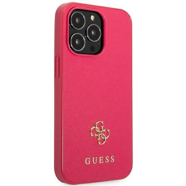 Guess GUHCP13LPS4MF iPhone 13 Pro | 13 6,1" różowy|pink hardcase Saffiano 4G Small Metal Logo cena un informācija | Telefonu vāciņi, maciņi | 220.lv