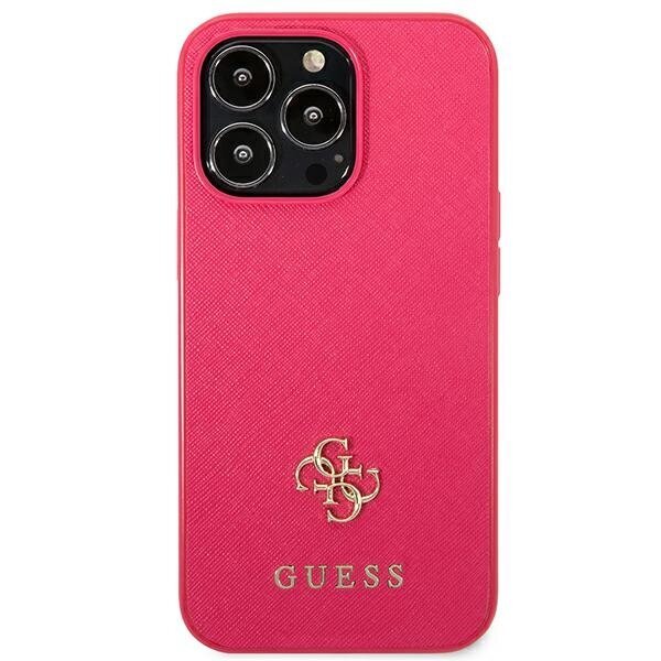 Guess GUHCP13LPS4MF iPhone 13 Pro | 13 6,1" różowy|pink hardcase Saffiano 4G Small Metal Logo cena un informācija | Telefonu vāciņi, maciņi | 220.lv