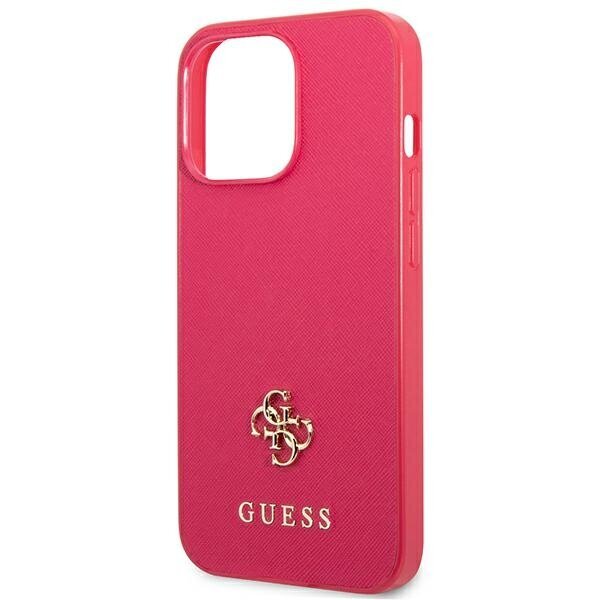 Guess GUHCP13LPS4MF iPhone 13 Pro | 13 6,1" różowy|pink hardcase Saffiano 4G Small Metal Logo cena un informācija | Telefonu vāciņi, maciņi | 220.lv