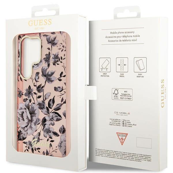 Guess GUHCS23LHCFWSP S23 Ultra S918 różowy|pink hardcase Flower Collection cena un informācija | Telefonu vāciņi, maciņi | 220.lv