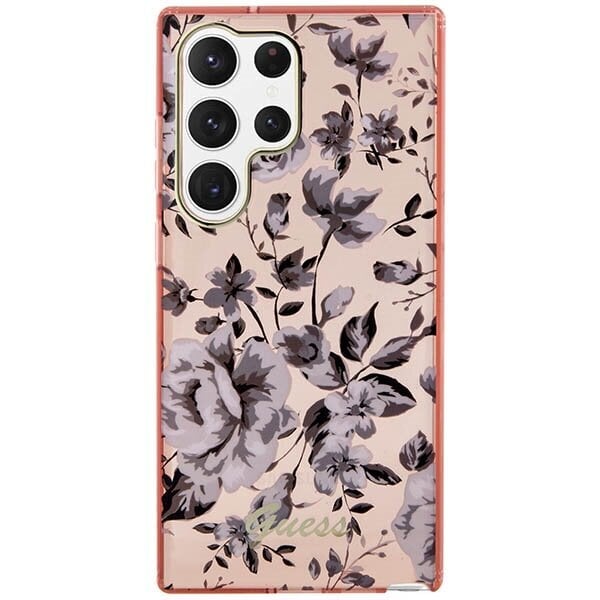 Guess GUHCS23LHCFWSP S23 Ultra S918 różowy|pink hardcase Flower Collection cena un informācija | Telefonu vāciņi, maciņi | 220.lv