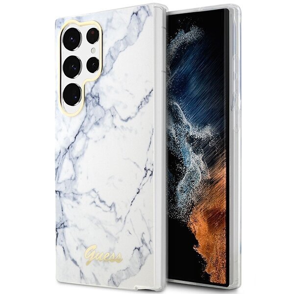 Guess GUHCS23LPCUMAH S23 Ultra S918 biały|white hardcase Marble cena un informācija | Telefonu vāciņi, maciņi | 220.lv