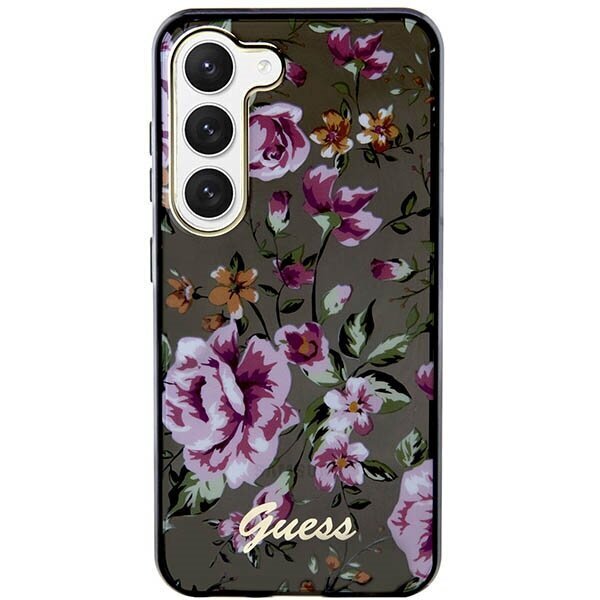 Guess GUHCS23MHCFWSK S23+ S916 czarny|black hardcase Flower Collection cena un informācija | Telefonu vāciņi, maciņi | 220.lv