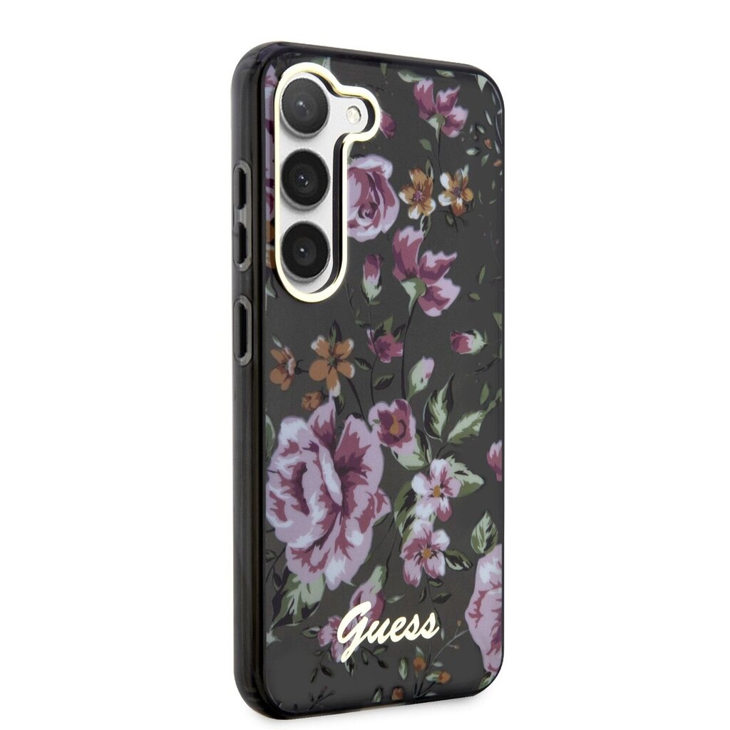 Guess GUHCS23MHCFWSK S23+ S916 czarny|black hardcase Flower Collection cena un informācija | Telefonu vāciņi, maciņi | 220.lv