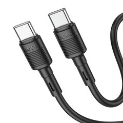 USB kabelis Hoco X83 60W Type-C to Type-C 1.0m melns cena un informācija | Savienotājkabeļi | 220.lv