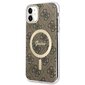Komplekts Guess GUBPN61H4EACSW korpuss + Lādētājs iPhone 11 6,1" brūns|brūns cietais korpuss 4G Print MagSafe cena un informācija | Telefonu vāciņi, maciņi | 220.lv