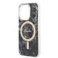 Komplekts Guess GUBPP14XHMEACSK Case+ Lādētājs iPhone 14 Pro Max 6,7" melns|melns cietais korpuss Marble MagSafe cena un informācija | Telefonu vāciņi, maciņi | 220.lv