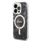 Komplekts Guess GUBPP14XHMEACSK Case+ Lādētājs iPhone 14 Pro Max 6,7" melns|melns cietais korpuss Marble MagSafe cena un informācija | Telefonu vāciņi, maciņi | 220.lv