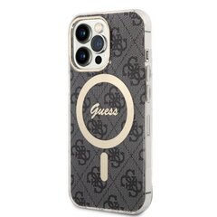 Komplekts Guess GUBPP13XH4EACSK Case+ Lādētājs iPhone 13 Pro Max melns|melns cietais korpuss 4G Print MagSafe cena un informācija | Telefonu vāciņi, maciņi | 220.lv