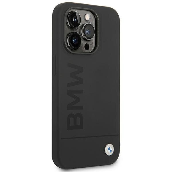 Korpuss BMW BMHMP14LSLBLBK iPhone 14 Pro 6.1" melns|melns cietais korpuss Silicone Signature Logo Magsafe cena un informācija | Telefonu vāciņi, maciņi | 220.lv