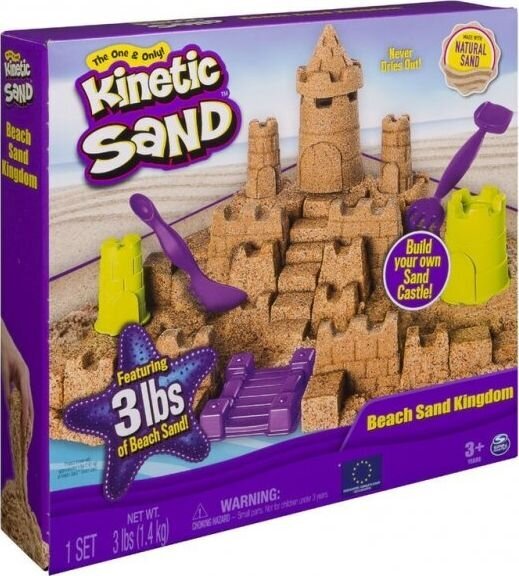 Kinetic Sand Kinētisko smilšu pludmales pils komplekts cena un informācija | Attīstošās rotaļlietas | 220.lv