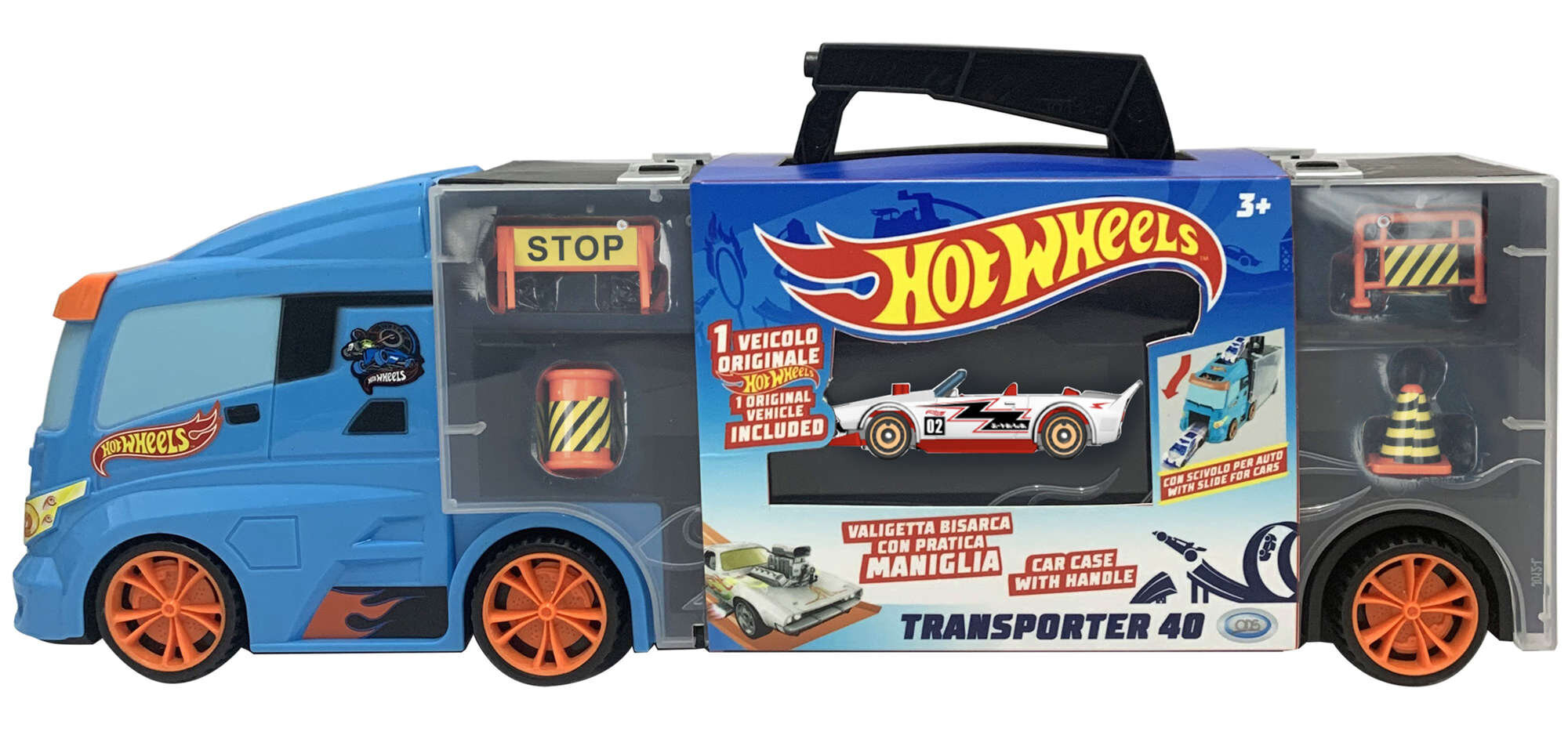 Hot Wheels Transporter Truck 14 automašīnām + 1 automašīna un ceļa zīmes цена и информация | Rotaļlietas zēniem | 220.lv