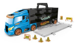 Hot Wheels Transporter Truck 14 automašīnām + 1 automašīna un ceļa zīmes цена и информация | Конструктор автомобилей игрушки для мальчиков | 220.lv