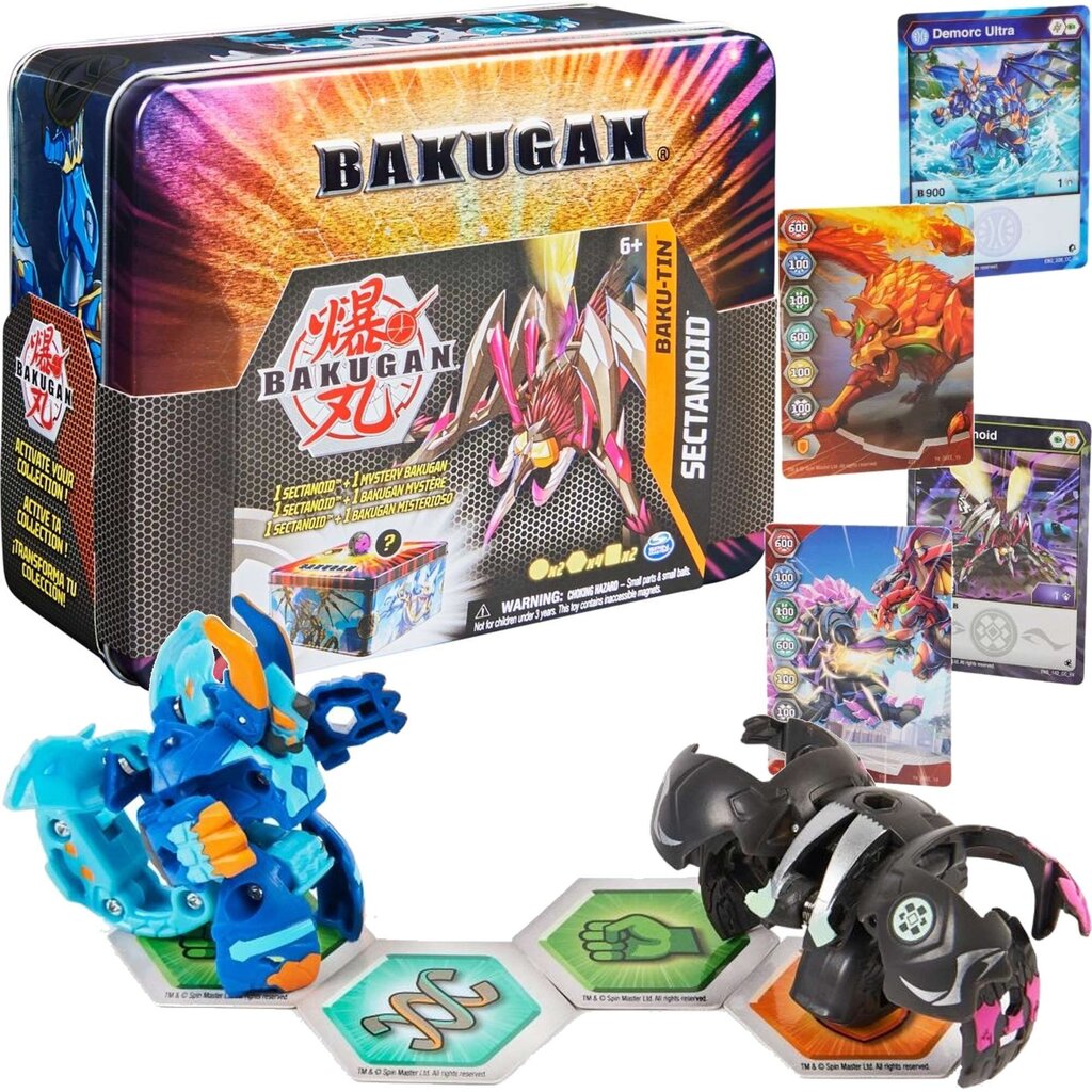 Bakugan kārbas skārda Baku-Tin + 2 figūriņas un Sectanoid kartes цена |  220.lv