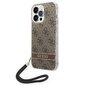 Guess GUOHCP14XH4STW iPhone 14 Pro Max 6,7" brūns|brūns cietais korpuss 4G Print Strap цена и информация | Telefonu vāciņi, maciņi | 220.lv